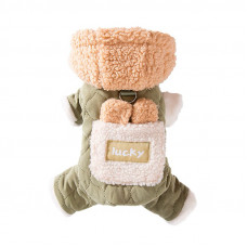 Комбинезон с капюшоном для собак Lucky 2410SXMJ0173 тедди с петлей для поводка Green M
