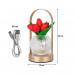 Настольная лампа LED светильник ночник Tulips Crystal ZBTSYJX0417 в виде букета тюльпанов в хрустальном шаре в колбе Red