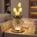 Настольная лампа LED светильник ночник Tulips Crystal SJP0723002 в виде букета тюльпанов в хрустальном шаре Yellow