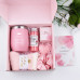 Подарочный наборSpa Gift Basket Set 06 из 7 предметов термостакан мыло соль для ванны ароматическая свеча открітка резинка для волос носки Pink