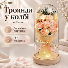 Букет роз в колбе с LED подсветкой ночник на батарейках Light Pink Букет роз в колбе с LED подсветкой ночник на батарейках Light Pink