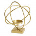 Интерьерный декоративный подсвечник 317101 металлический 3D геометрический эффект орбита Gold