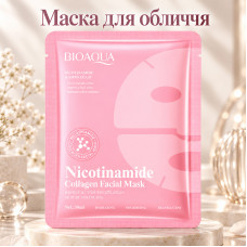 Гидрогелевая маска-патч на все лицо Bioaqua Niacinamide Collagen Facial Mask с ниацинамидом 30 мл