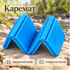 Туристический складной коврик сидушка BB16 38,5*27,5*0,8 см каремат для кемпинга Blue