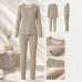 Комплект женского термобелья 8099 Beige антибактериальный мягкий эластичный 4XL