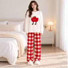 Женская тёплая пижама Apple Red костюм для дома 2XL