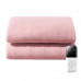 Электрическая простынь J1074 с двухзонным подогревом от сети 220 вольт флис Розовый 180*200 см