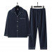 Комплект мужской пижамы 954# Dark Blue рубашка с длинным рукавом и штанами костюм для дома 3XL
