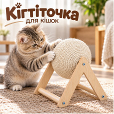 Когтеточка для кошек DT1458-C царапка в виде шара игрушка
