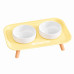 Миска для домашних животных собак и кошек на подставке двойная PB009 Yellow