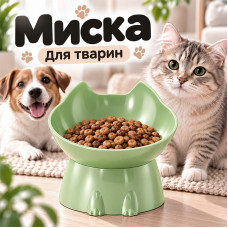Миска для котов собак PB001 пластиковая для домашних животных Green Миска для котов собак PB001 пластиковая для домашних животных Green