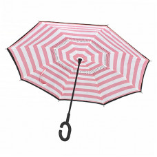 Зонт наоборот Up-Brella Розово-белые полосы
