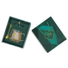 Сувенирный подарочный набор A28 чашка+ложка Dark Green