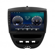 Штатная магнитола Lesko для Peugeot 107 I Рестайлинг 2009-2012 экран 10" 4/32Gb 4G Wi-Fi GPS Top