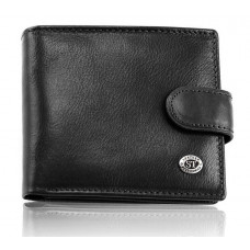 Класичне чоловіче портмоне з натуральної шкіри ST Leather В102 Чорний