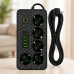 Черный Сетевой фильтр на 5 розеток HG-2505 / Удлинитель на 2м 4×USB+Type-C черный / Фильтр сетевой 2500Вт Черный Сетевой фильтр на 5 розеток HG-2505 / Удлинитель на 2м 4×USB+Type-C черный / Фильтр сетевой 2500Вт