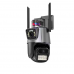 Уличная охранная поворотная WIFI камера Dual Lens Zoom 8MP сирена, зум,  удаленным доступом онлайн