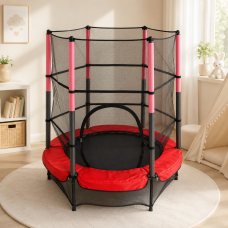 Батут детский для дома TILLY BT-RJ-0072 с защитной сеткой диаметр 140 см до 100 кг Красный Батут детский для дома TILLY BT-RJ-0072 с защитной сеткой диаметр 140 см до 100 кг Красный