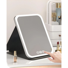 Зеркало для макияжа Lighted makeup mirror с LED подсветкой, складное, сенсорное управление, Type-C, с регулировкой яркости