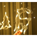 Гирлянда Штора с формами колокольчик, елка, олень 12 PCS light Гирлянда Штора с формами колокольчик, елка, олень 12 PCS light