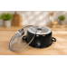 Черная Кастрюля Top Kitchen с мраморным покрытием и стеклянной крышкой TK00051 20 см 2,1л