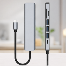 USB хаб 7в1 / Мультифункциональный юсб хаб / Разветвитель USB