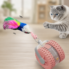 Интерактивная USB игрушка для кошек Zoomax 2в1 с лазером и перьями