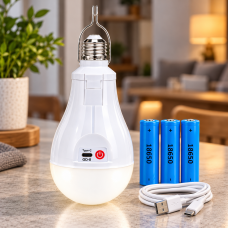 Аккумуляторная LED-лампа Type-C 30 Вт E27 / Автономная лампочка в патрон 3 АКБ×18650