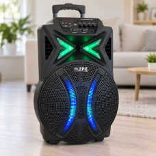 Портативная аккумуляторная колонка ZPX Audio 7783 Bluetooth, USB, SD, FM с LED-подсветкой и микрофоном