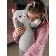 Мягкая Игрушка Кот Длинний 90см Подушка Обнимашка Серый