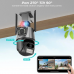 Уличная охранная поворотная WIFI камера Dual Lens Zoom 8MP сирена, зум,  удаленным доступом онлайн