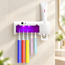 Ультрафиолетовый стерилизатор зубных щеток BRUSH STERILIZER / Держатель для зубных щеток и дозатором зубной пасты Ультрафиолетовый стерилизатор зубных щеток BRUSH STERILIZER / Держатель для зубных щеток и дозатором зубной пасты