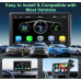 Беспроводной автомобильный экран CarPlay / Портативный автомобильный видеоплеер, совместимый с Apple CarPlay и Android Auto, 7-дюймовый сенсорный IPS-экран для автомобильной стереосистемы с GPS-навига Беспроводной автомобильный экран CarPlay / Портативный автомобильный видеоплеер, совместимый с Apple CarPlay и Android Auto, 7-дюймовый сенсорный IPS-экран для автомобильной стереосистемы с GPS-навига
