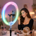 Кольцевая лампа 56 см RGB RD-22 Crystal Diamond Lamp / Двухсторонняя цветная лампа для селфи / Лампа блогера Кольцевая лампа 56 см RGB RD-22 Crystal Diamond Lamp / Двухсторонняя цветная лампа для селфи / Лампа блогера