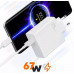 Адаптер USB с кабелем USB-TYPE C 67W / Комплект зарядки для телефона USB + Type-C