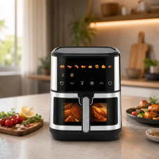 Аэрофритюрница T.K.Line TK00273 12 л с Wi-Fi и управлением через Tuya Smart / Аэрогриль с двумя тенами сенсорным управлением 4200 Вт Аэрофритюрница T.K.Line TK00273 12 л с Wi-Fi и управлением через Tuya Smart / Аэрогриль с двумя тенами сенсорным управлением 4200 Вт