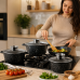 Черный Набор кастрюль и сковорода Top Kitchen TK-00076 с антипригарным покрытием 7 предметов + 6 силиконовых прихваток Черный Набор кастрюль и сковорода Top Kitchen TK-00076 с антипригарным покрытием 7 предметов + 6 силиконовых прихваток