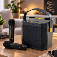 Портативная караоке Bluetooth-колонка Koleer+2 беспроводных микрофона 100 Вт Портативная караоке Bluetooth-колонка Koleer+2 беспроводных микрофона 100 Вт