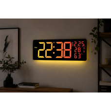 Настенные часы 6669R / Электронные LED-часы / RGB часы с пультом