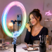 Кольцевая лампа 45 см RGB RD-18 Crystal Diamond Lamp / Двухсторонняя цветная лампа для селфи / Лампа блогера Кольцевая лампа 45 см RGB RD-18 Crystal Diamond Lamp / Двухсторонняя цветная лампа для селфи / Лампа блогера