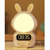 Детские часы с будильником Кролик Rabbit clock with LIGHT WHITE