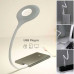 Гибкая USB лампа с голосовым управлением с зарядкой от Power bank белая / Светодиодный фонарь LK-50 Гибкая USB лампа с голосовым управлением с зарядкой от Power bank белая / Светодиодный фонарь LK-50