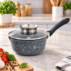 Ковш UNIQUE UN-5602 18см / Ковш с ручкой для кухни на 1.9 л / Ковш с крышкой