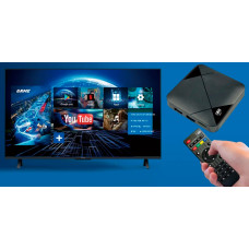 Игровая ТВ-приставка M8 mini 4K на Android TV с встроенным эмулятором ретро-игр и джойстиками
