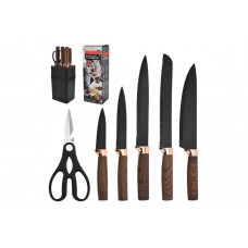 Набор кухонных ножей на подставке Knife Set 7 предметов из нержавеющей стали Набор кухонных ножей на подставке Knife Set 7 предметов из нержавеющей стали