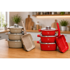 Набор посуды с гранитным покрытием Top Kitchen TK000103 3 кастрюли + сковорода-гриль Набор посуды с гранитным покрытием Top Kitchen TK000103 3 кастрюли + сковорода-гриль