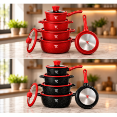 Набор посуды Top Kitchen TK00050L с мраморным покрытием, 10 предметов Набор посуды Top Kitchen TK00050L с мраморным покрытием, 10 предметов