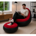 Надувной диван с пуфом Air Sofa / Надувное велюровое кресло с пуфиком+насос Красный Надувной диван с пуфом Air Sofa / Надувное велюровое кресло с пуфиком+насос Красный