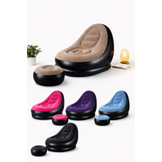 Надувной диван с пуфом Air Sofa / Надувное велюровое кресло с пуфиком+насос Надувной диван с пуфом Air Sofa / Надувное велюровое кресло с пуфиком+насос