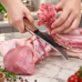 Обвалочный нож для мяса / Нож для мяса с изогнутым лезвием / Нож с деревянной рукояткой